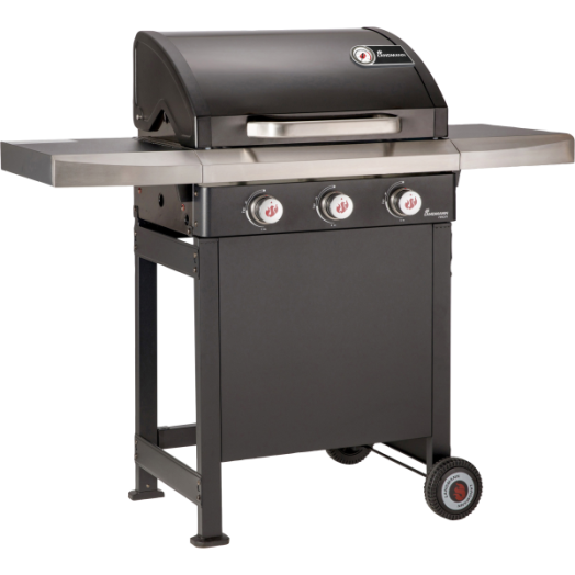 GRILLCHEF GÁZGRILL 3 ÉGŐS 64X40CM SÜTŐFELÜLET, 3.2KW ÖNTÖTTVAS RÁCSOKKAL