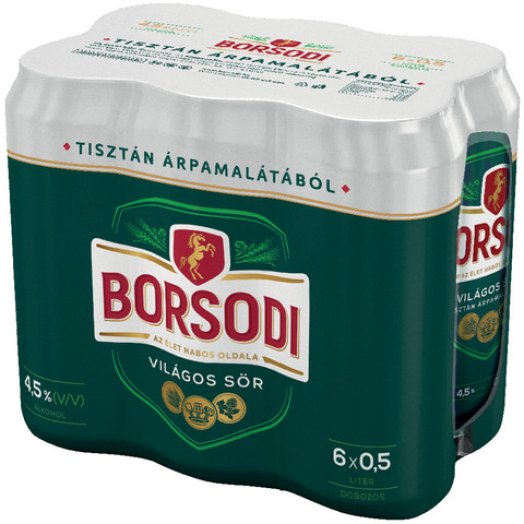 Borsodi dobozos világos sör multipack