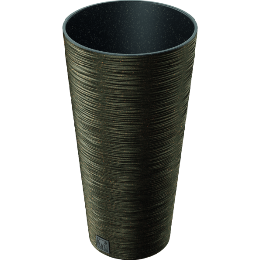 PROSPERPLAST VIRÁGKASPÓ FURU ROUND SLIM ECO WOOD MŰANYAG 30X30 CM KÁVÉ
