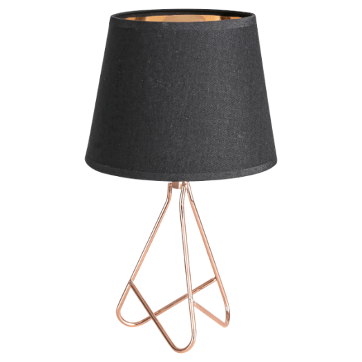 BLANKA ASZTALI LÁMPA E14 MAXIMUM 40W FÉM TEXTIL ROSEGOLD FEKETE