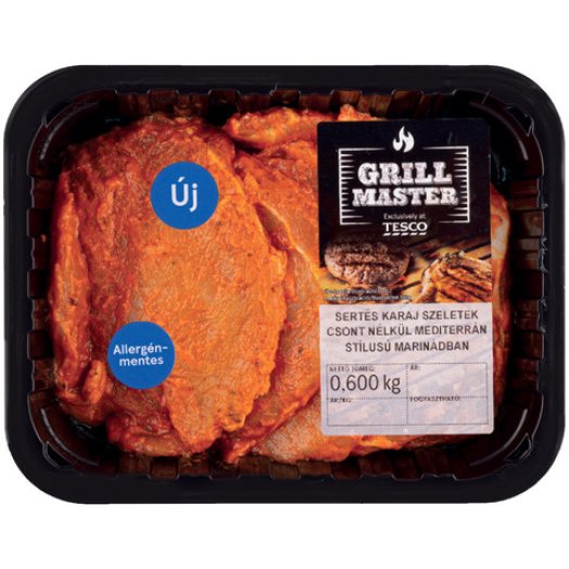 Grill Master mediterrán vagy chili-lime fűszerezésű szeletelt sertéskaraj