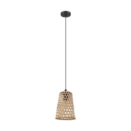 CLAVERDON FÜGGESZTÉK E27 1X40W 18CM FEKETE/FA