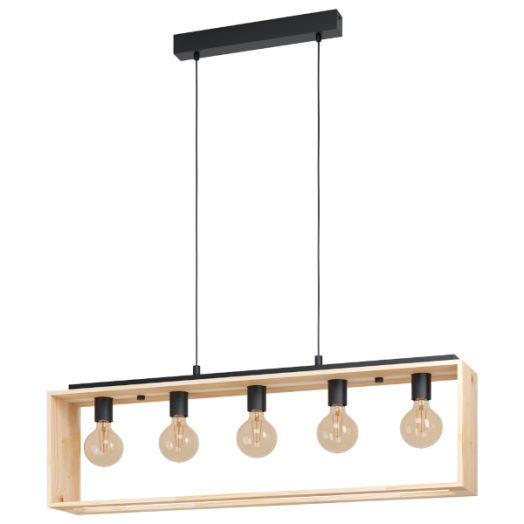 FAMBOROUGH FÜGGESZTÉK E27 5X40W FA/FEKETE