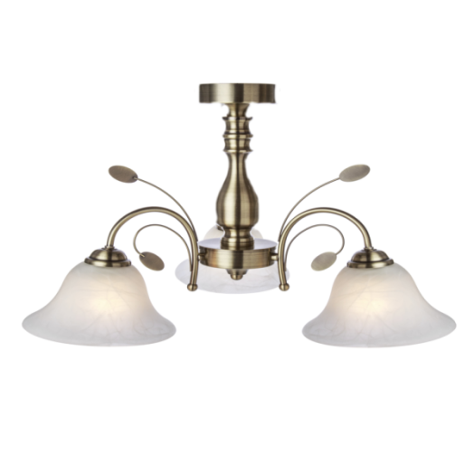 LU BRONZE MENNYEZETI LÁMPA 3*E27    60W BRONZ/ÜVEG 60*60CM