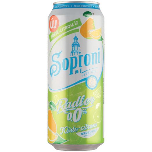 Soproni Radler dobozos ízesített sör