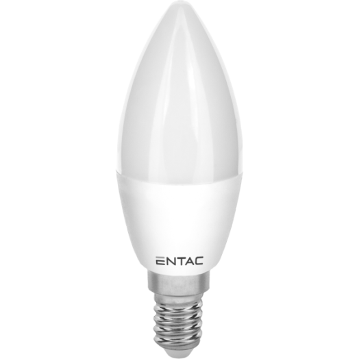 ENTAC LED FÉNYFORRÁS E14 6,5W 560LM 3000K GYERTYA WW 2DARAB/CSOMAG