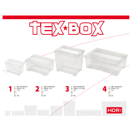 TEX BOX TÁROLÓDOBOZ 38*28*14CM      TETŐVEL