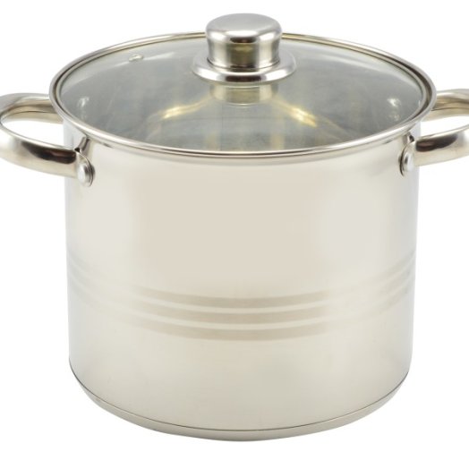 FAZÉK 9L-ES 24CM ÜVEG FEDŐVEL, ROZSDAMENTES