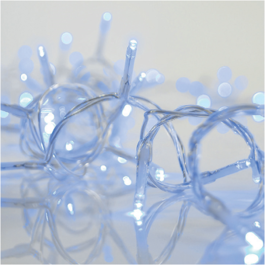EUROLAMP JÉGCSAPFÜZÉR KÜL- ÉS BELTÉR, 100LED, KÉK, 180X60CM, SOROLHATÓ, IP44, ÁTLÁTSZÓ KÁBEL