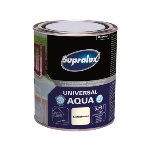 SUPRALUX AQUA SELYEMFÉNYŰ ZOMÁNCFESTÉK 0,75L ELEFÁNTCSONT