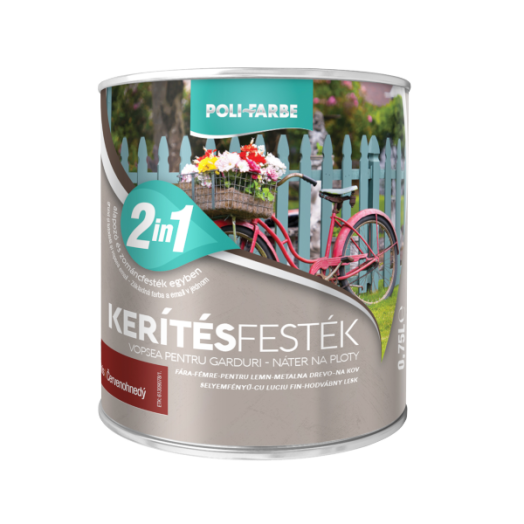 POLI-FARBE KERÍTÉSFESTÉK 0,75L VÖRÖS