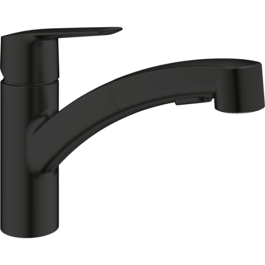 GROHE QUICKFIX START MOSOGATÓ CSAPTELEP ÁLLÓ FEKETE MATT KIHÚZHATÓ FEJJEL