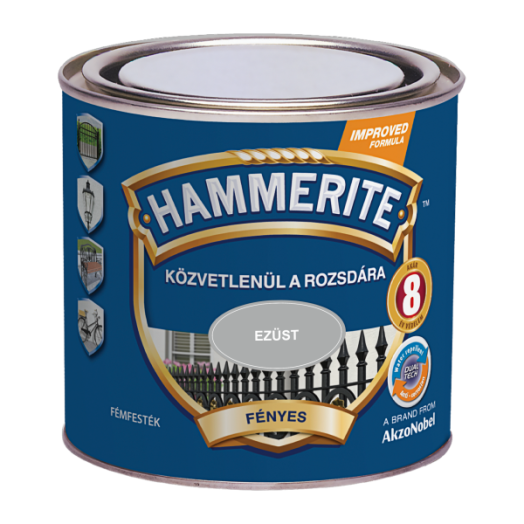 HAMMERITE MAX EZÜST 250ML FÉNYES