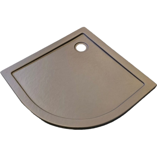 SANOTECHNIK ZEUS ZUHANYTÁLCA AKRIL 90X90X4CM, ÍVES, KŐHATÁSÚ FELÜLETTEL, ANTRACIT