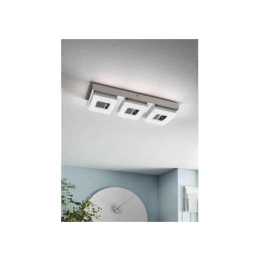FRADELO LED FALI/MENNY.L 3X4W 1200LM 44X12X6CM ACÉL/MŰA/KRISTÁLY