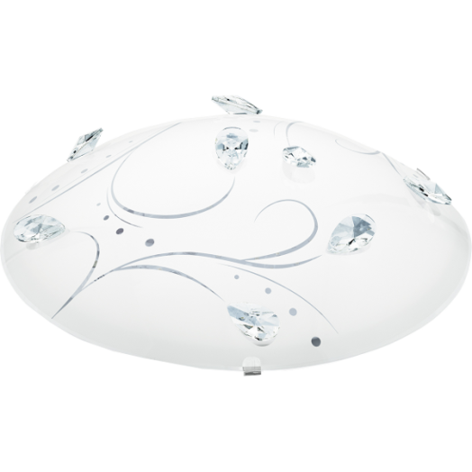 SORRENTA1 LED MENNY.L 16W 1600LM D:31,5CM ACÉL/ÜVEG/KRISTÁLY