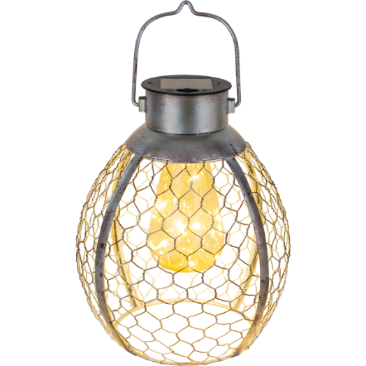 SZOLÁR LED FÜGGŐ/ASZTALI LÁMPA 10XLED MELEG FEHÉR 18X18X21CM FÉM