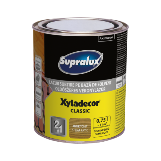 SUPR.XYLADEC.CLASSIC 0,75L VÉKONY-  LAZÚR, ANTIK TÖLGY