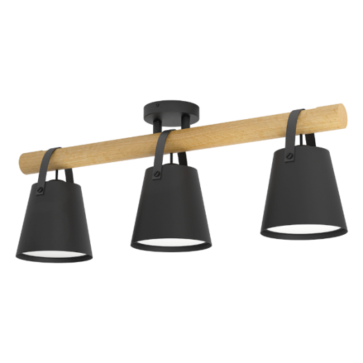 BOYLE MENNYEZETI LÁMPA E27 3X10W FA/FEKETE