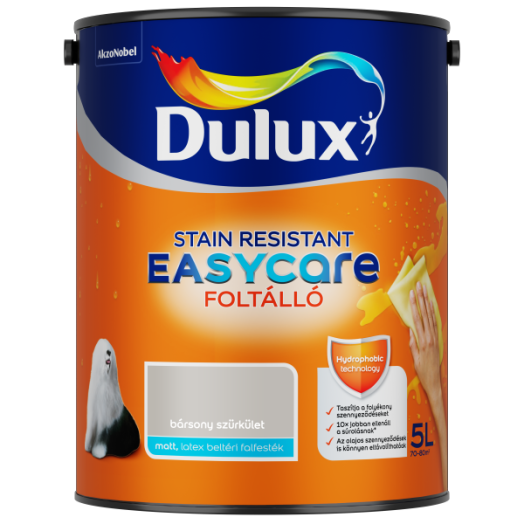DULUX EASYCARE 5L BÁRSONYOS SZÜRKÜ- LET DISZPERZIÓS FALFESTÉK