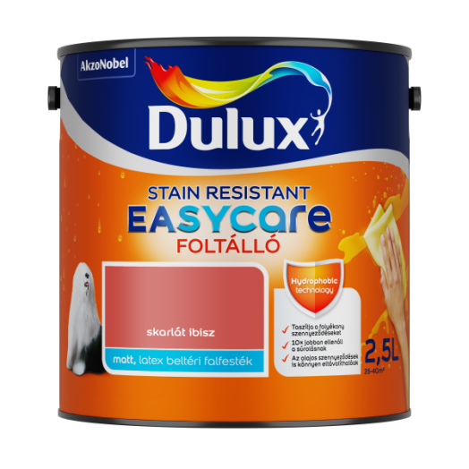 DULUX EASYCARE 2,5L SKARLÁT ÍBISZ   DISZPERZIÓS FALFESTÉK