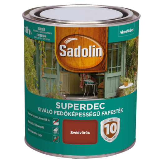 SADOLIN SUPERDEC FAVÉDŐ FESTÉK      SVÉDVÖRÖS 0,75 L