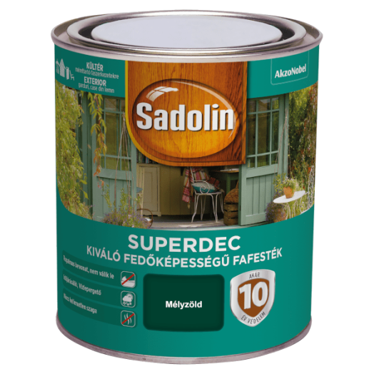 SADOLIN SUPERDEC FAVÉDŐ FESTÉK      MÉLYZÖLD 0,75 L