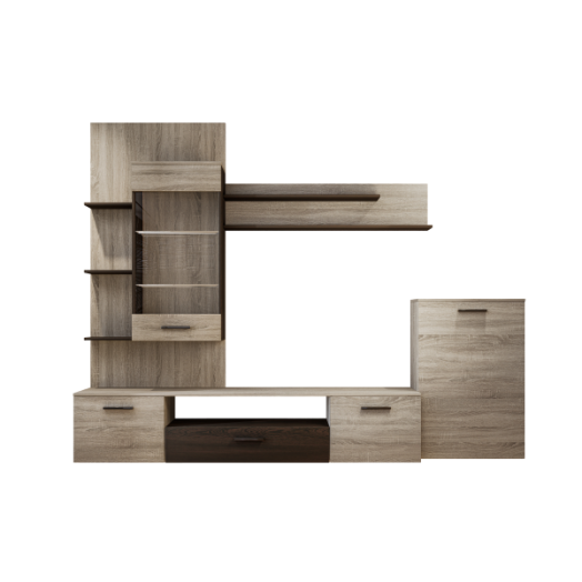 LITO NAPPALI FAL 210X195X38CM SONOMA TÖLGY/WENGE