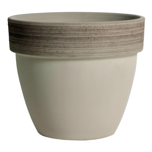 AGYAG VIRÁGCSERÉP BORDÁZOTT 30CM SZÜRKE