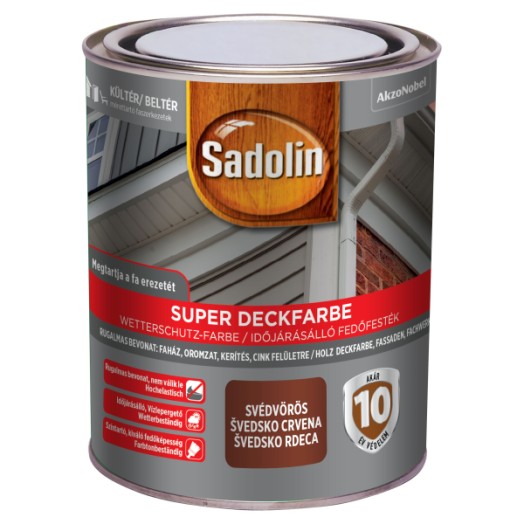 SADOLIN SUPERDEC FAVÉDŐ FESTÉK      SVÉDVÖRÖS 0,75 L