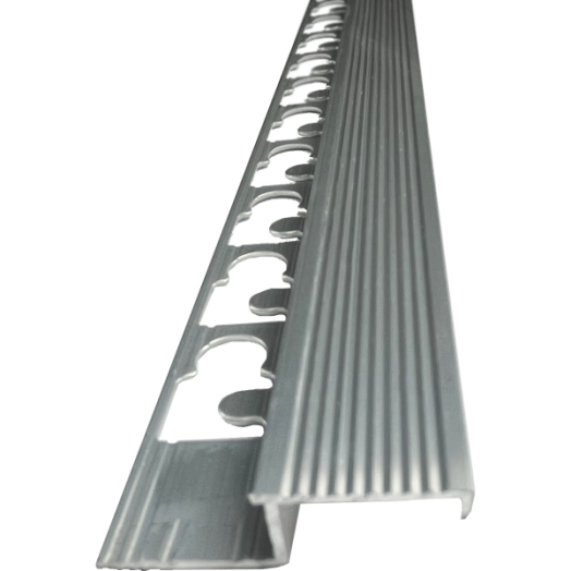 VIARPROFIL SZÜGLETES BEÉPÍTHETŐ NATÚR ALUMÍNIUM LÉPCSŐ PROFIL 10MMX2,5M