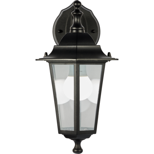 KÜLTÉRI FALIKAR E27 60W IP44 FEKETE LEFELÉ ÁLLÓ 22X17X32,5CM