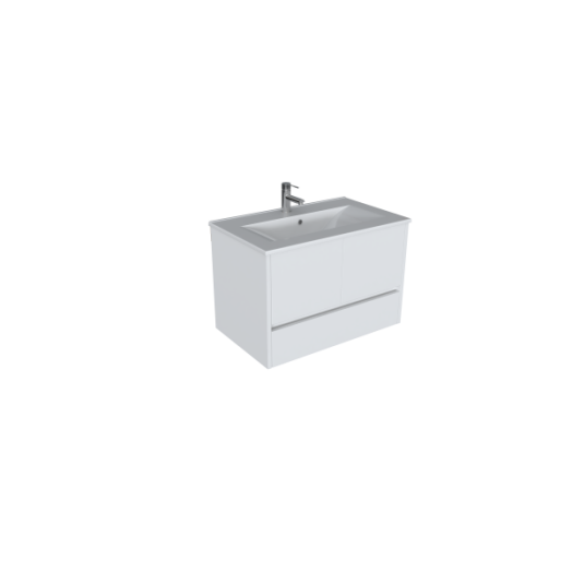 HUBA 75 ALSÓSZEKRÉNY MOSDÓVAL 76X51,8X46CM, FEHÉR, FÜGGESZTETT, 2 AJTÓ, 1 FIÓK