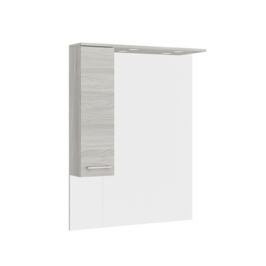 RUBINO TÜKÖR OLDLASZEKRÉNNYEL VILÁGOS SZÜRKE 81X107,5X17CM BAL LED