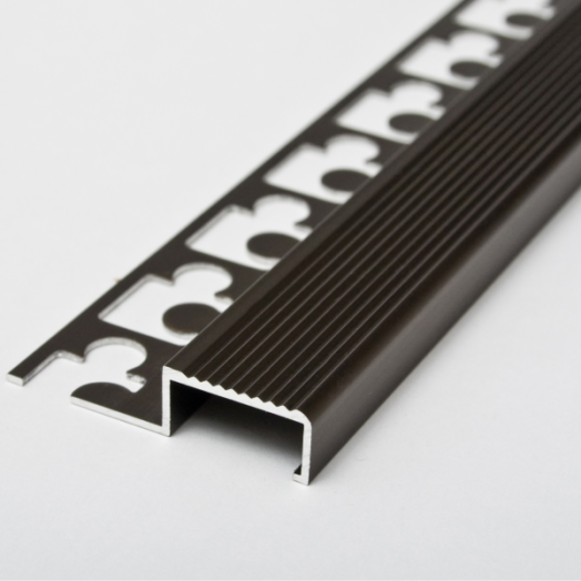 VIARPROFIL SZÖGLETES BEÉPÍTHETŐ LÉPCSŐ PROFIL ELOXÁLT ALUMÍNIUM 10MMX2,5M BRONZ