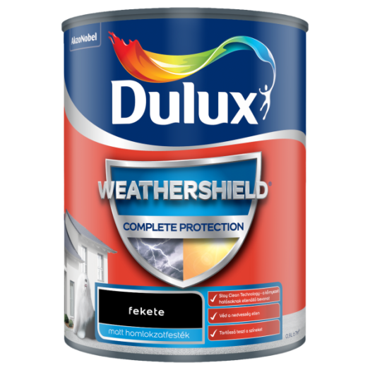 DULUX WEATHERSHIELD COMPLETE PROTECTION HOMLOKZAT FESTÉK 0,9L FEKETE