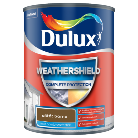 DULUX WEATHERSHIELD COMPLETE PROTECTION HOMLOKZAT FESTÉK 4,5L SÖTÉTBARNA