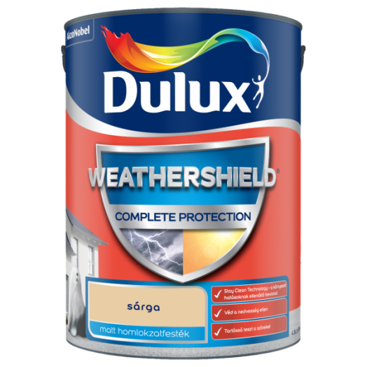 DULUX WEATHERSHIELD COMPLETE PROTECTION HOMLOKZAT FESTÉK 4,5L SÁRGA