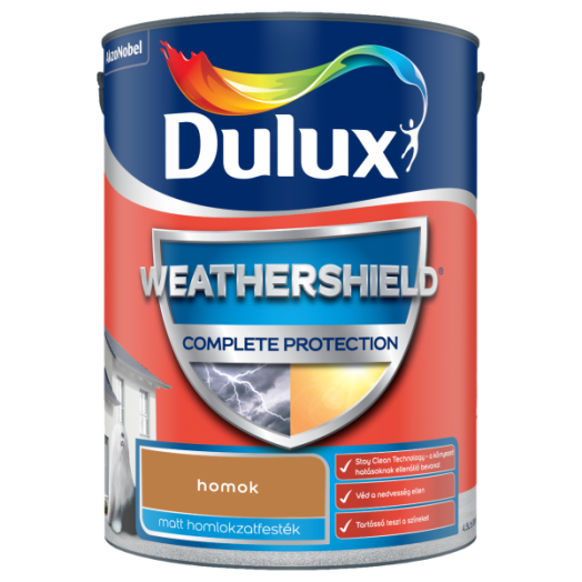 DULUX WEATHERSHIELD COMPLETE PROTECTION HOMLOKZAT FESTÉK 4,5L HOMOK