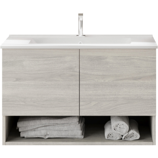 SAVINI OSLO ALSÓSZEKRÉNY MOSDÓVAL 81,5X53X46,5CM, SZÜRKE TÖLGY SZÍNŰ, FÜGGESZTETT, 2 AJTÓ