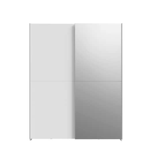 FORTE SCHACH&amp;MATT 150 GARDRÓBSZEKRÉNY TOLÓAJTÓS-TÜKRÖS 150,1X190,5X61,2CM FEHÉR