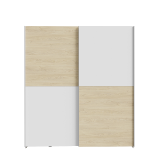 FORTE SCHACH&amp;MATT 170 GARDRÓBSZEKRÉNY TOLÓAJTÓS 170,3X190,5X61,2CM FEHÉR-PUCCINI TÖLGY