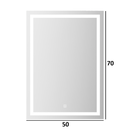 SANOTECHNIK TÜKRÖSSZEKRÉNY MDF, LED-VILÁGÍTÁSSAL 50X70X15CM FEHÉR, EGYAJTÓS