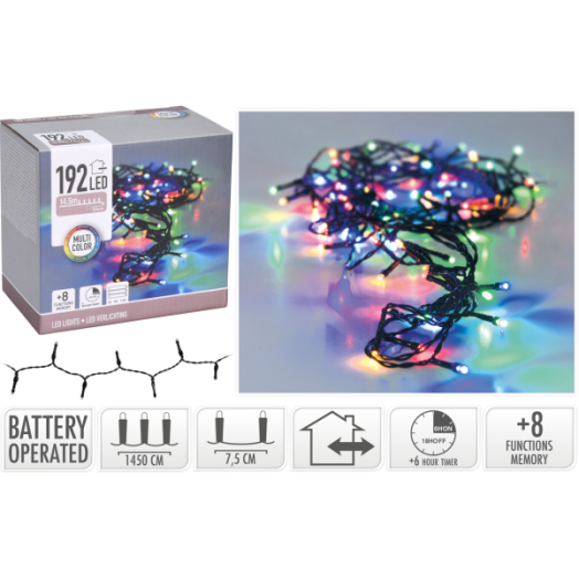 FÉNYFÜZÉR KÜLTÉRI 192 LED MULTI 8 FUNKCIÓ