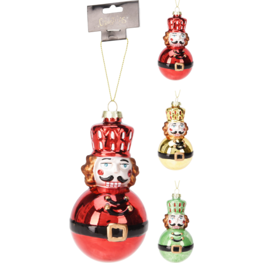 FÜGGŐ DEKOR 13X7X7CM ÜVEG 3-FÉLE SZÍNBEN