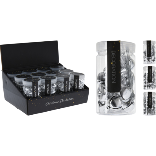 GÖMB SZETT FÉM 3 VEGYES MÉRET EZÜST