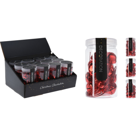 GÖMB SZETT FÉM 3 VEGYES MÉRET PIROS