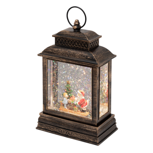 SOMOGYI CHRISTMAS LIGHTING LÁMPÁS VÍZKEVERÉSSEL, CSILLÁMOKKAL MIKULÁSSAL ELEMES