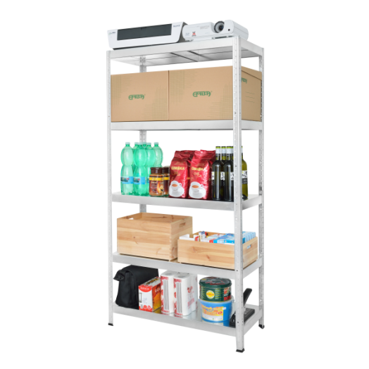 FÉMPOLC 5 ACÉL POLCCAL 90X180X40CM TEHERBÍRÁS:90KG/POLC, HORGANYZOTT