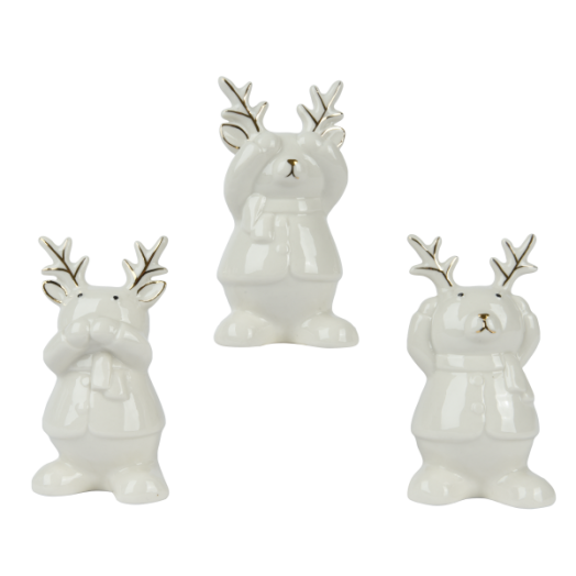 NORAND RÉNSZARVAS FIGURA 11CM 3 FÉLE, PORCELÁN